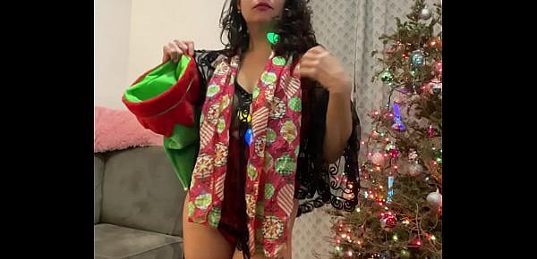  Anna Maria Mature Latina Christmas special in red lingerie